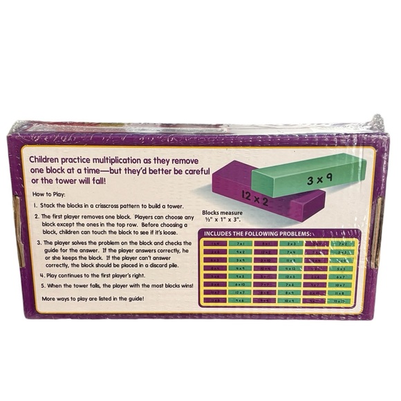 New Lakeshore Multiplication Tower Of Math Learning Toy 48 Wooden Blocks - Picture 3 of 3